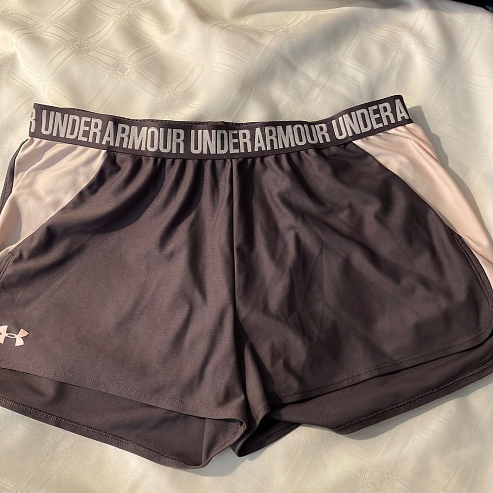 Under Armour Heat Gear Running Shorts, mauve & pink